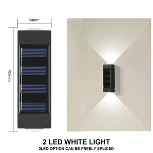Solar Wall Lamp Outdoor Waterproof Solar Powered Light UP and Down Illuminate Home Garden Yard Decoration Outside Sunlights - Thrifty Delights