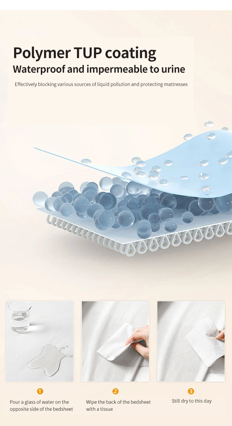 Waterproof Fitted Bed Sheet With 360 Elastic Band Mattress protector Cover Bedspreads for Single Double King Queen Size Bedsheet