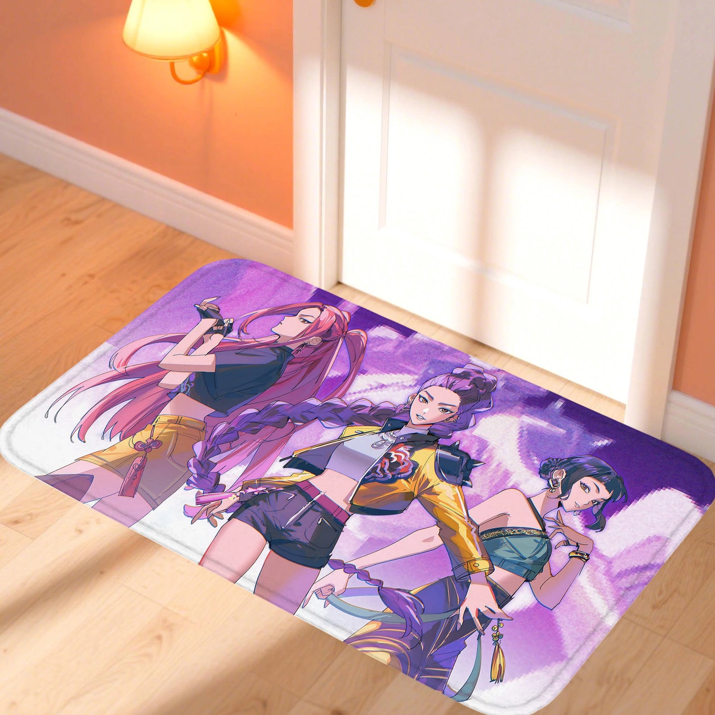 Huntrix K-Pop Demon Hunters Door Mat – Stylish Non-Slip Rug for Bedroom & Living Room