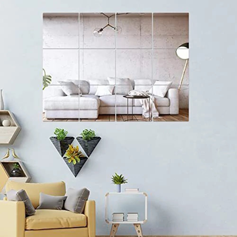 Acrylic Flexible Mirror Sheets Decorative Mirror Tiles Acrylic Mirror Toilet Mirror Splicing Full Body Mirror Spliceable 20X20 - Thrifty Delights