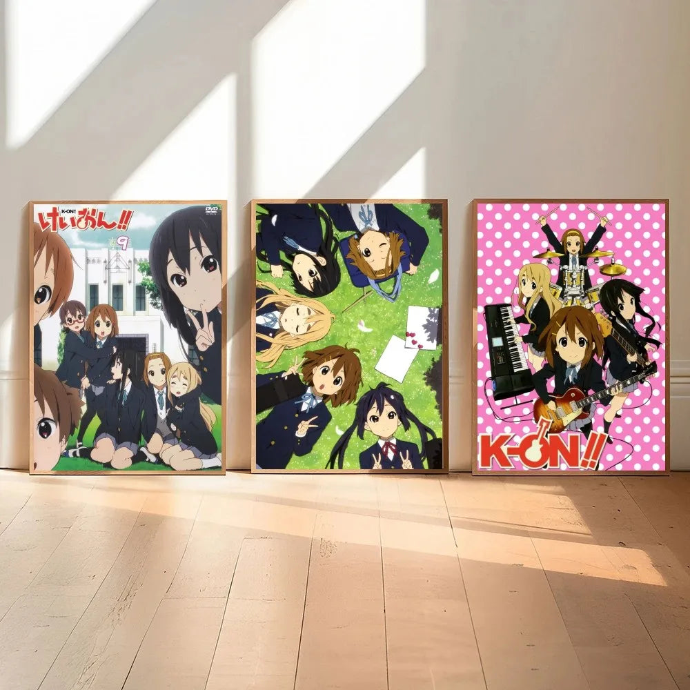 Anime K-ON KON Poster Self-adhesive Art Waterproof Paper Sticker Coffee House Bar Room Wall Decor