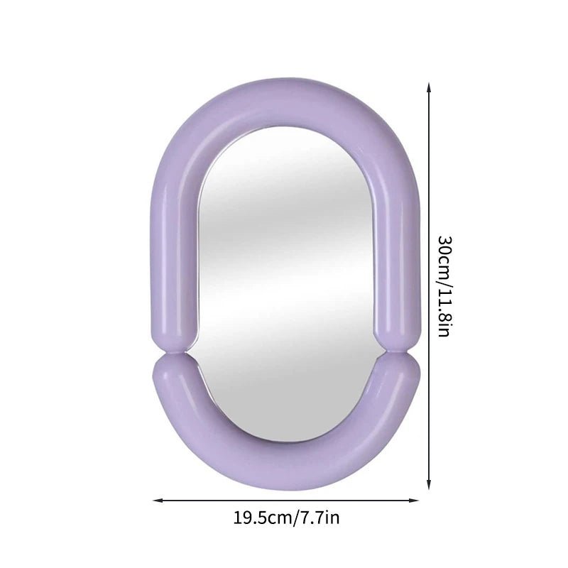Full Body Mirror Irregular Oval Tabletop Interior Mirrors Decorative Standing Mirror Room Decor Female - Thrifty Delights