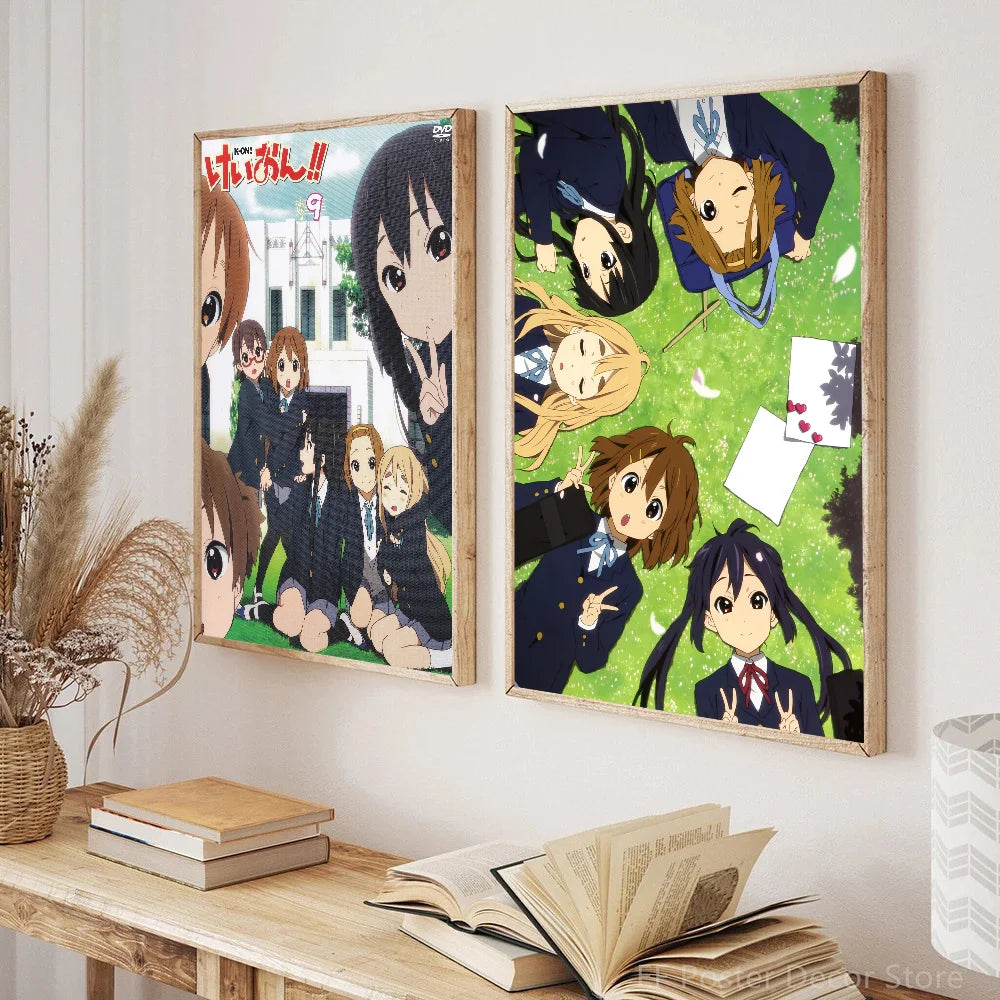 Anime K-ON KON Poster Self-adhesive Art Waterproof Paper Sticker Coffee House Bar Room Wall Decor