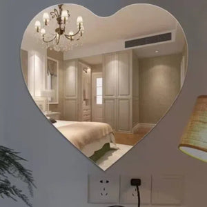 Heart - shaped Irregular Bathroom Acrylic Shatterproof Mirrors, Non Glass Wall Mirror Decor for Bedroom, Living Room, - Thrifty Delights
