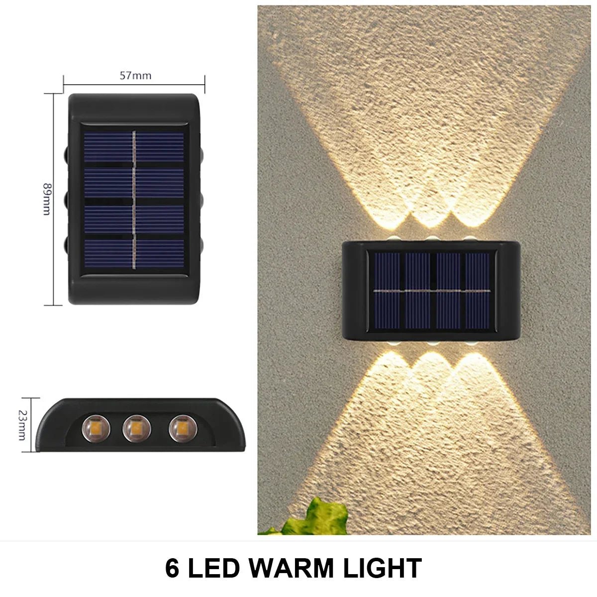 Solar Wall Lamp Outdoor Waterproof Solar Powered Light UP and Down Illuminate Home Garden Yard Decoration Outside Sunlights - Thrifty Delights