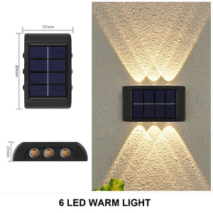 Solar Wall Lamp Outdoor Waterproof Solar Powered Light UP and Down Illuminate Home Garden Yard Decoration Outside Sunlights - Thrifty Delights