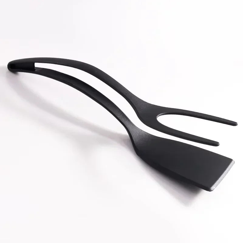 2-in-1 Silicone Spatula and Tongs: Non-Stick Egg Flipper & Cooking Tool