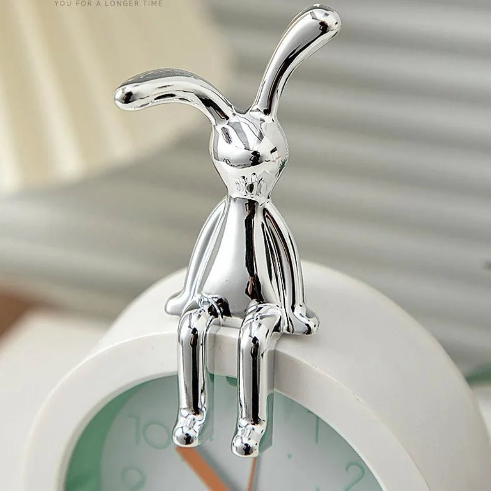 1pc Long Eared Rabbit Center Console Decor Pastable Plating Rabbit 3D DIY Home Furnishings Ornament - Thrifty Delights
