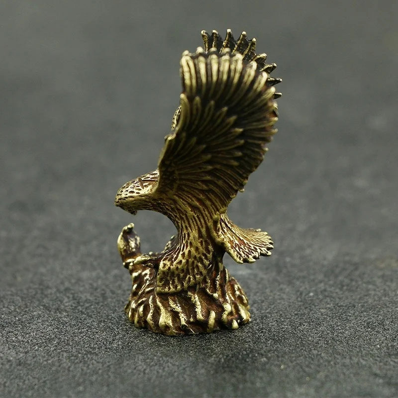 Antique Brass Eagle Sculpture Mini Resin Desk Ornament Home Décor