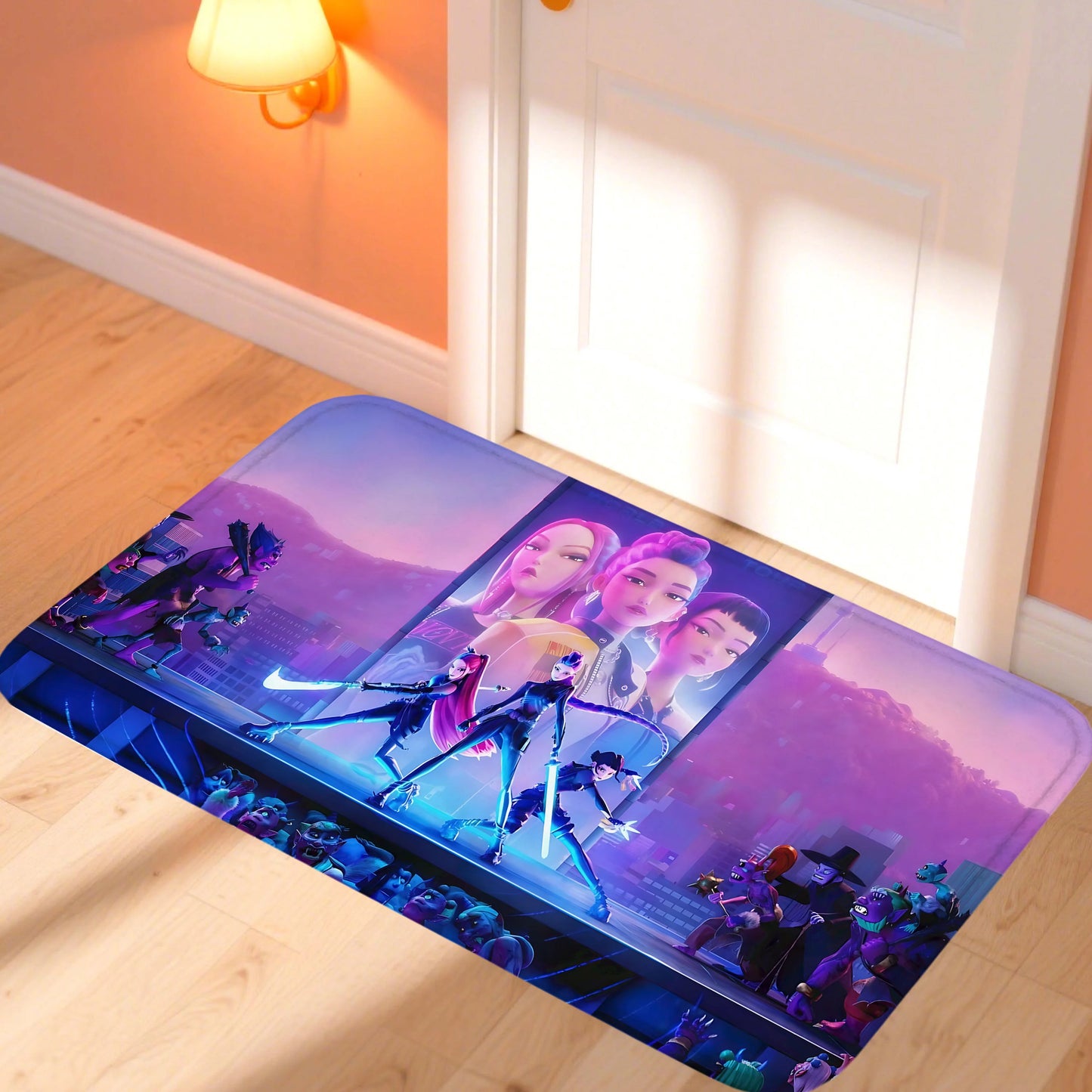 Huntrix K-Pop Demon Hunters Door Mat – Stylish Non-Slip Rug for Bedroom & Living Room