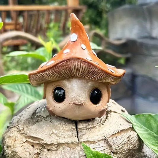 Mushroom outdoor garden decorative statues, suitable for home desks, courtyards, terraces, backyards, and fairy tale gardens