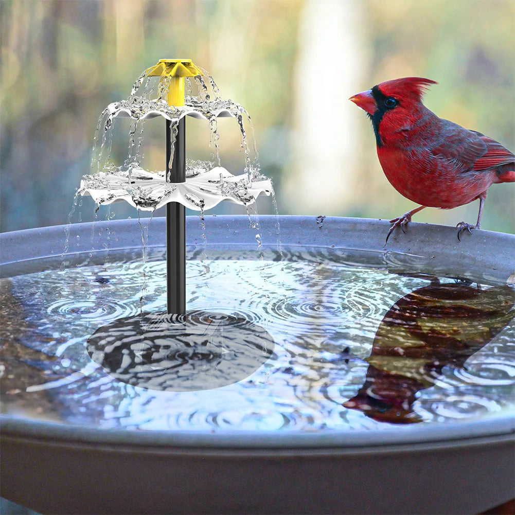 3 Tiered Water Fountain with Solar Panel Solar Bird Bath Fountain Decorative Fountain Multifunction for Courtyard Patio Balcony