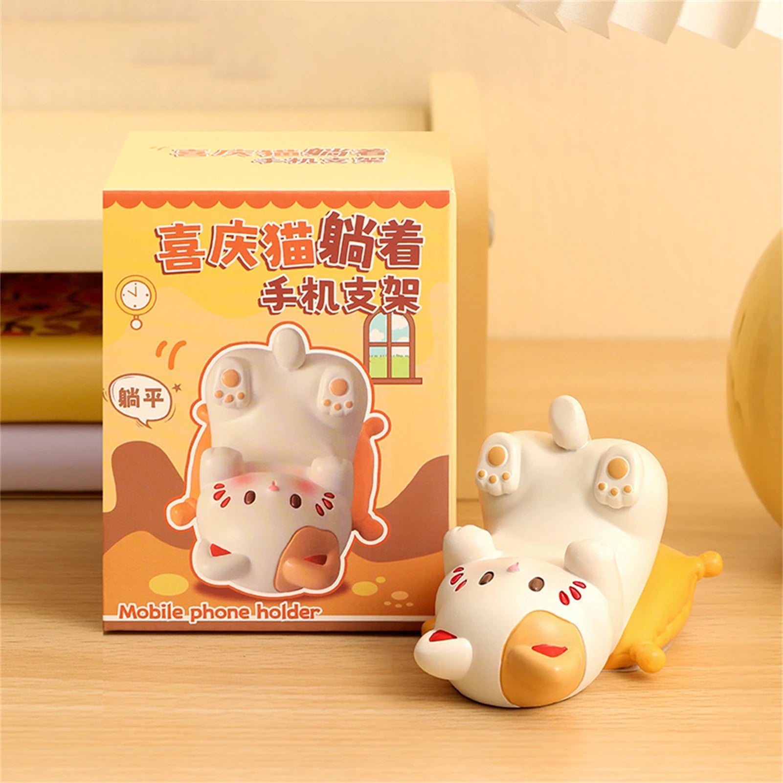 Kawaii Cartoon Cat Phone Stand & Glasses Holder Desk Organizer