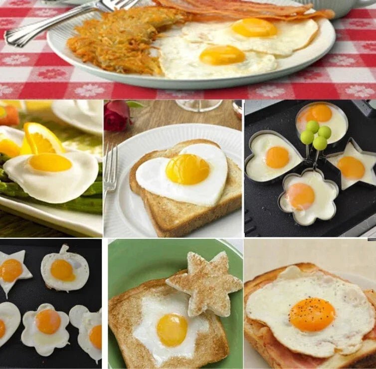New Stainless Steel Fried Egg Mold Heart Pancake Maker Breakfast Baking Omelette Rings Cooking Tools Kitchen Accessories Gadget - Thrifty Delights