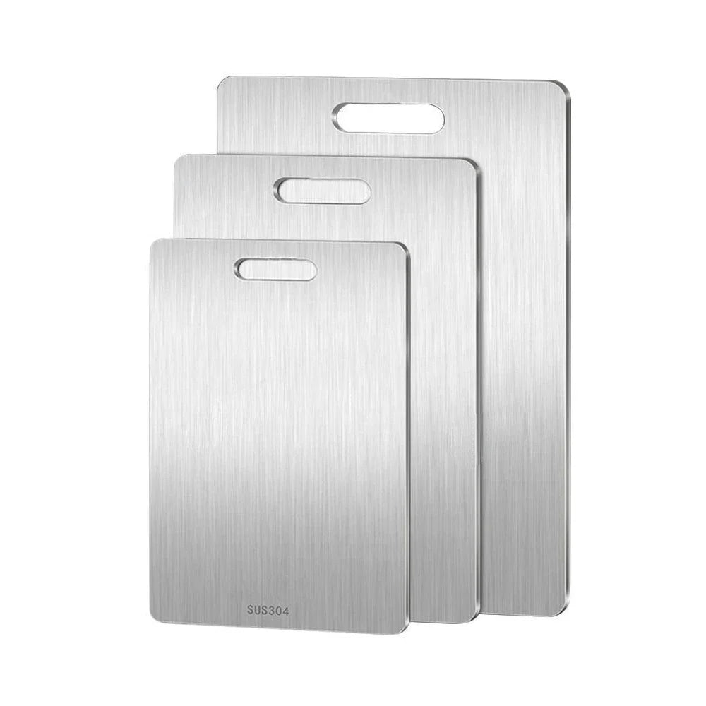 Durable Stainless Steel Cutting Board, Double Sided Chopping Block