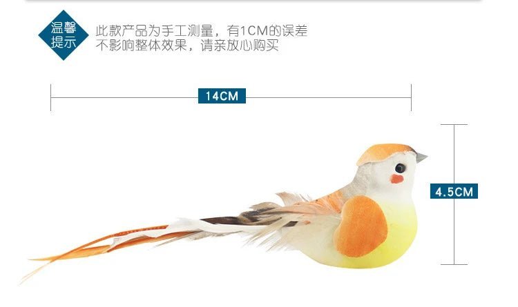 6pcs Cute Artificial Birds Fake Foam Animal Simulation Feather Birds Models Tit DIY Craft Home Garden Ornament Decoration - Thrifty Delights