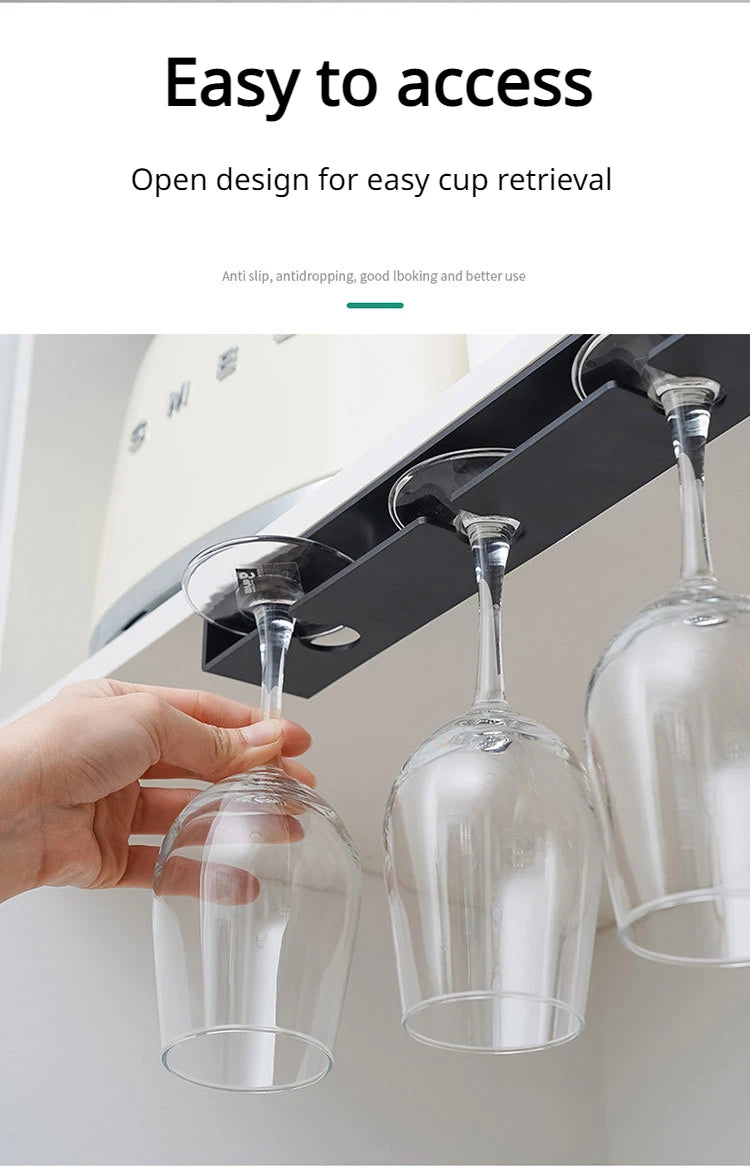 Living room kitchen punch-free goblet wine glass hanging rack upside down drain household red wine glass hanging rack