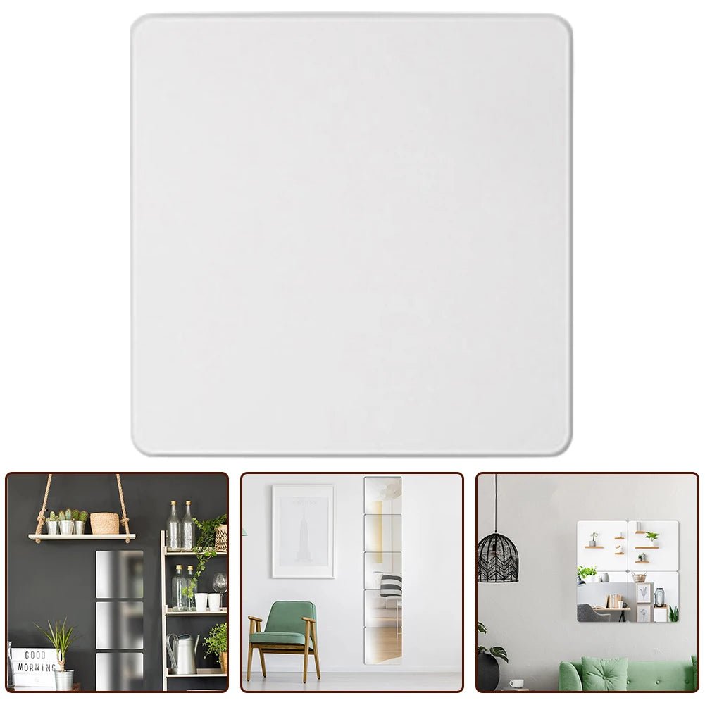 Acrylic Flexible Mirror Sheets Decorative Mirror Tiles Acrylic Mirror Toilet Mirror Splicing Full Body Mirror Spliceable 20X20 - Thrifty Delights