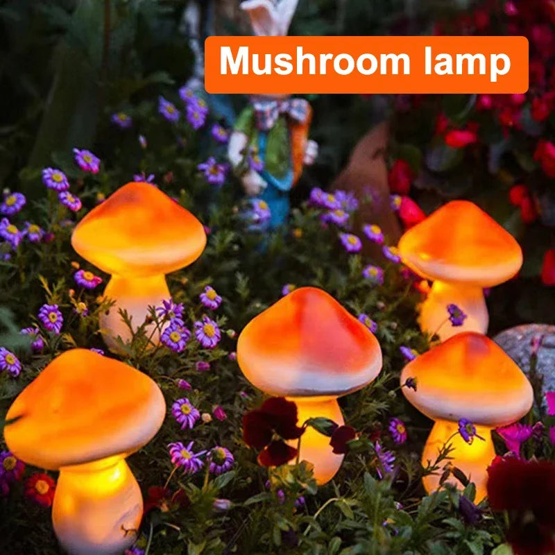 3PCS Solar Powered Mushroom Lights Outdoor Waterproof LED Garden Decor For Wedding Lawn Pathway Landscape Lighting Warm White