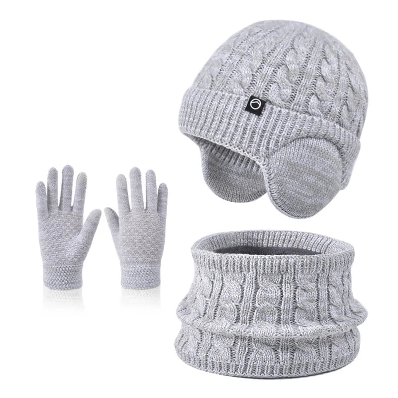 Pcs Kids Winter Warm Set – Soft Knit Hat, Scarf & Gloves for Boys & Girls