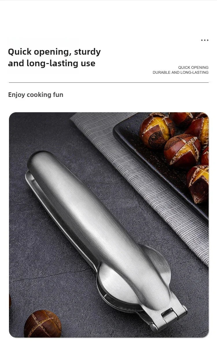 Stainless Steel Chestnut Peeler & Walnut Nut Cracker Clip for Kitchen