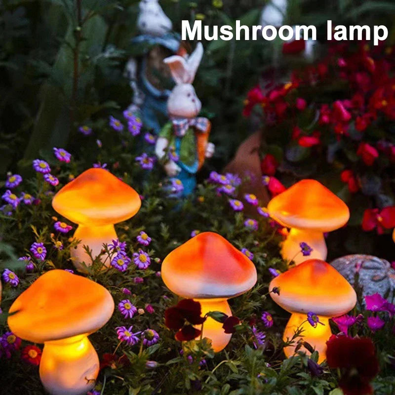 3PCS Solar Powered Mushroom Lights Outdoor Waterproof LED Garden Decor For Wedding Lawn Pathway Landscape Lighting Warm White