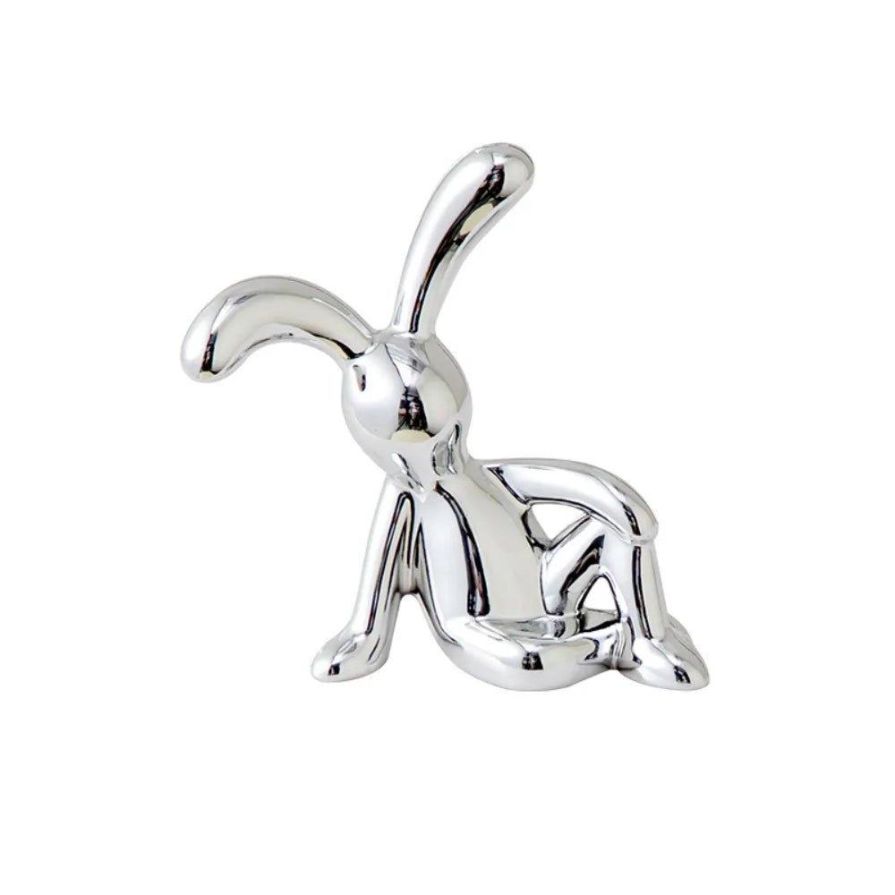 1pc Long Eared Rabbit Center Console Decor Pastable Plating Rabbit 3D DIY Home Furnishings Ornament - Thrifty Delights