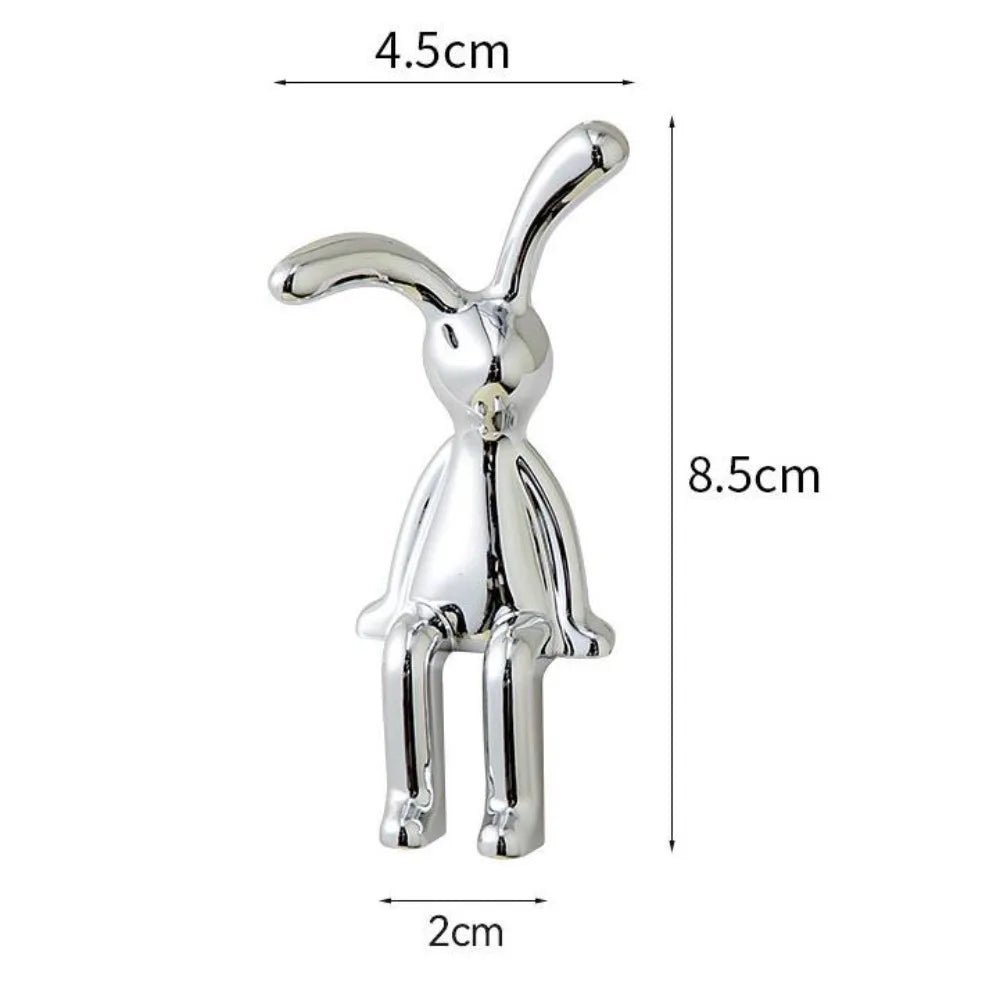 1pc Long Eared Rabbit Center Console Decor Pastable Plating Rabbit 3D DIY Home Furnishings Ornament - Thrifty Delights