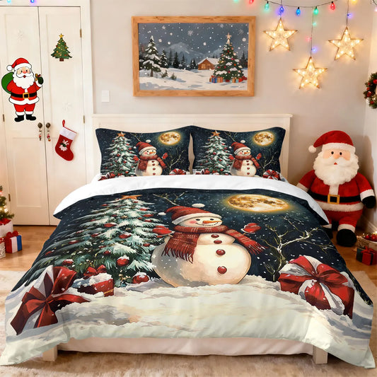 3pcs Christmas snowman reindeer red print coreles