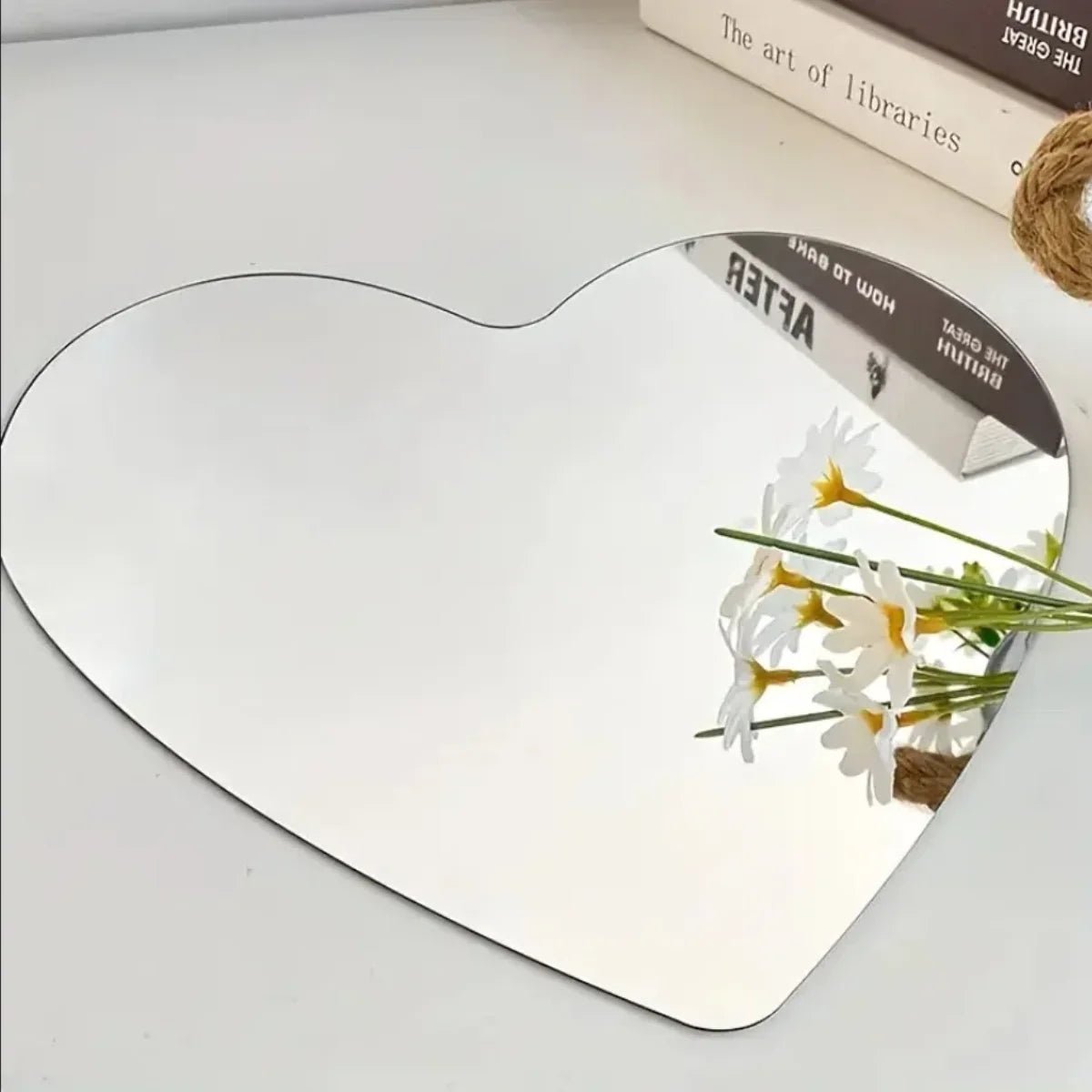 Heart - shaped Irregular Bathroom Acrylic Shatterproof Mirrors, Non Glass Wall Mirror Decor for Bedroom, Living Room, - Thrifty Delights