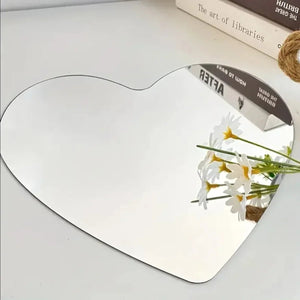 Heart - shaped Irregular Bathroom Acrylic Shatterproof Mirrors, Non Glass Wall Mirror Decor for Bedroom, Living Room, - Thrifty Delights