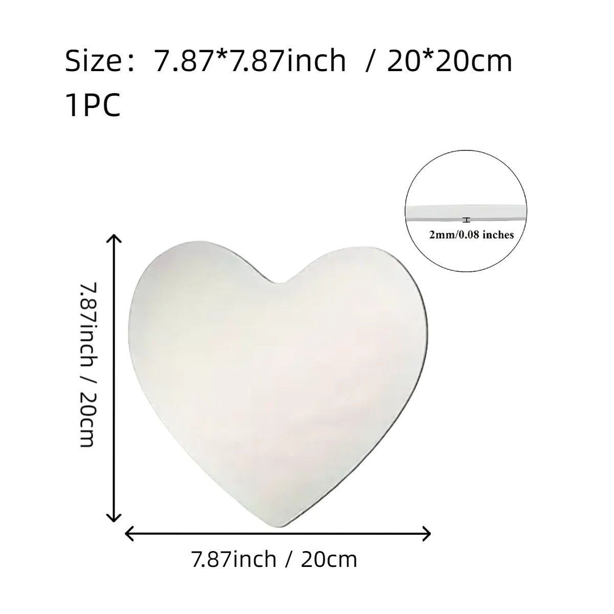 Heart - shaped Irregular Bathroom Acrylic Shatterproof Mirrors, Non Glass Wall Mirror Decor for Bedroom, Living Room, - Thrifty Delights