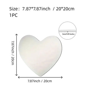 Heart - shaped Irregular Bathroom Acrylic Shatterproof Mirrors, Non Glass Wall Mirror Decor for Bedroom, Living Room, - Thrifty Delights
