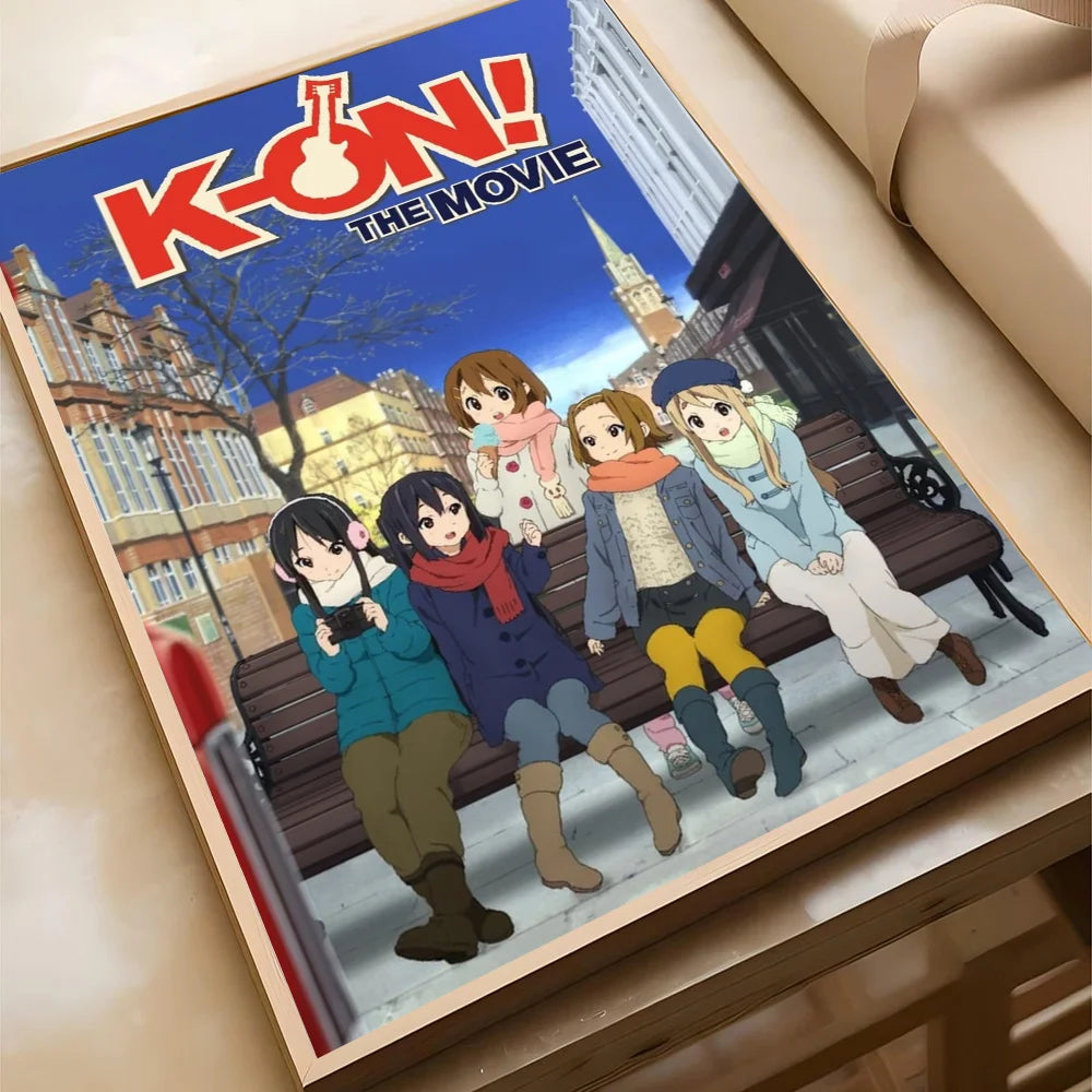 Anime K-ON KON Poster Self-adhesive Art Waterproof Paper Sticker Coffee House Bar Room Wall Decor