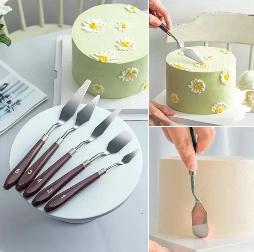 Cake Spatula Stainless Steel Butter Cream Smoother Scraper Cream Knife Cake Baking Oil Painting Shovel 1pc Kitchen Baking Tools - Thrifty Delights