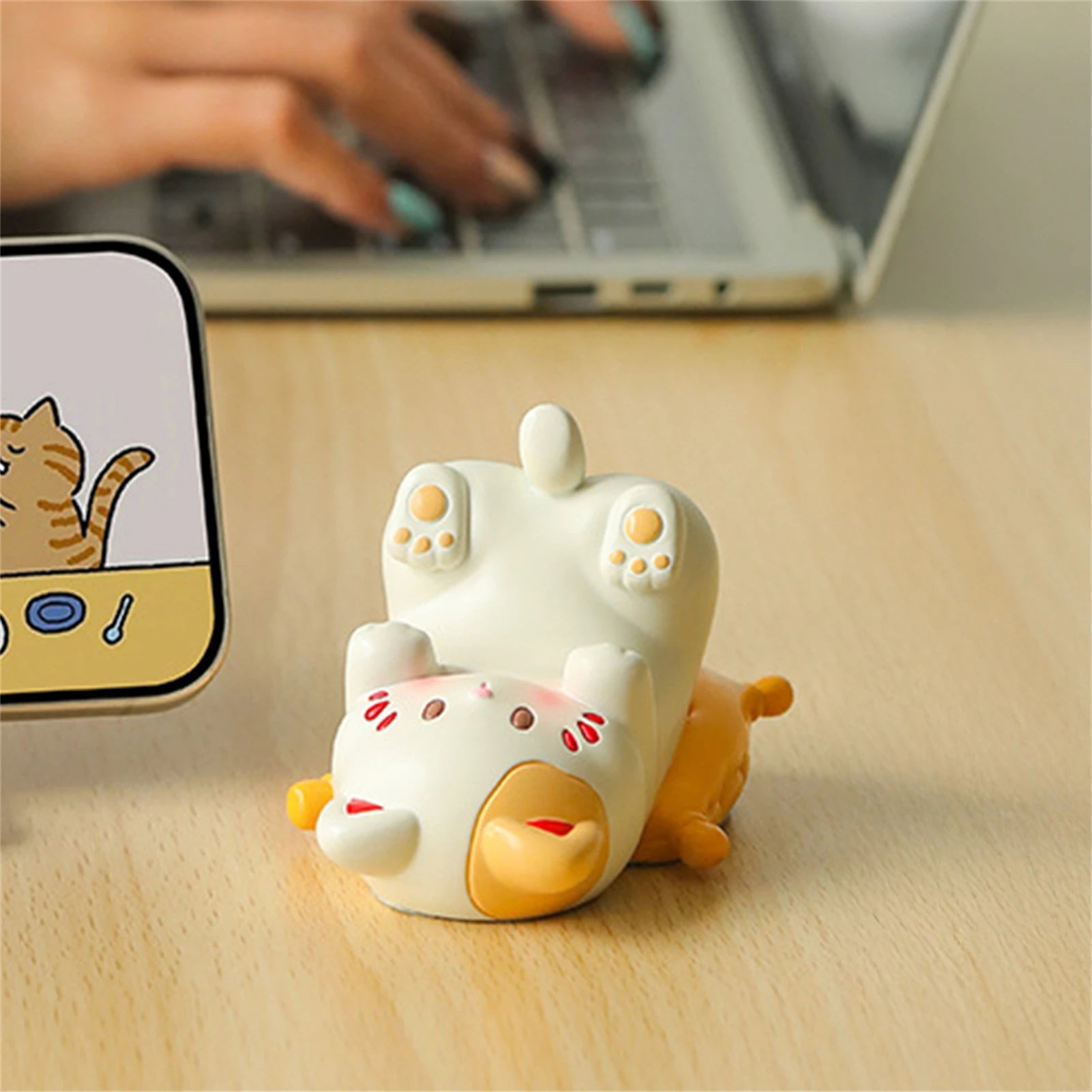 Kawaii Cartoon Cat Phone Stand & Glasses Holder Desk Organizer