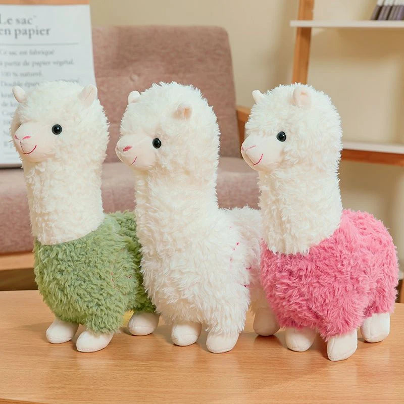 1Pcs Unisex Fine Craftsmanship 25cm New Alpaca Plush Statue 3 Colors Cute Animal Doll Soft Cotton Stuffed Doll Home Office Decor