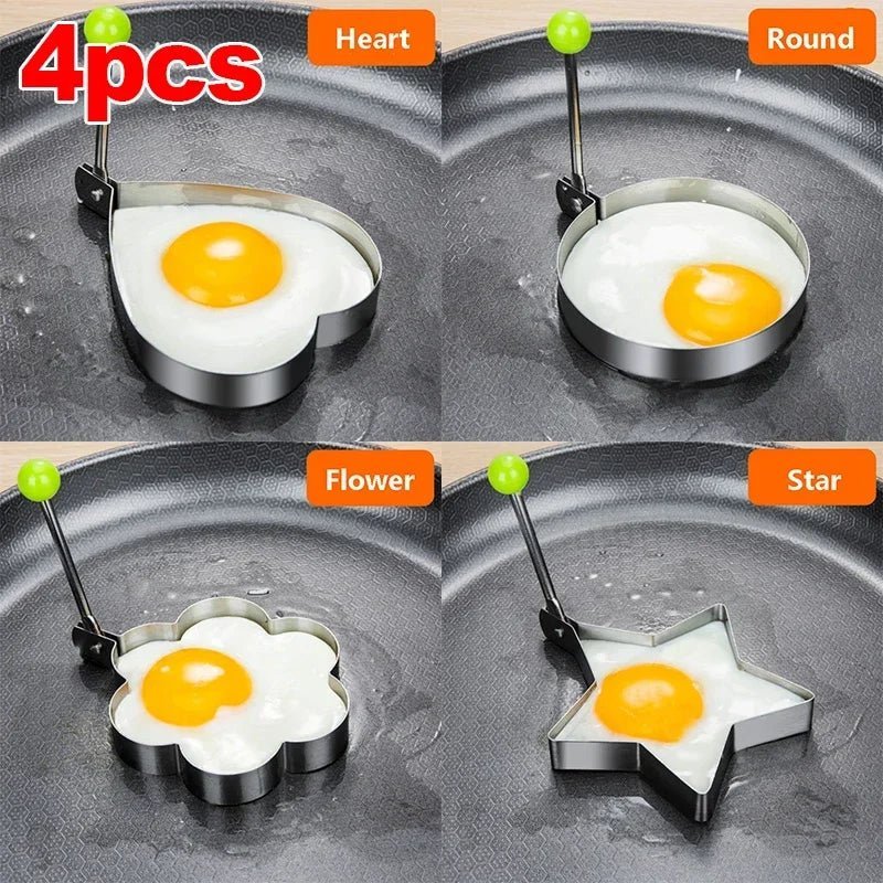 New Stainless Steel Fried Egg Mold Heart Pancake Maker Breakfast Baking Omelette Rings Cooking Tools Kitchen Accessories Gadget - Thrifty Delights