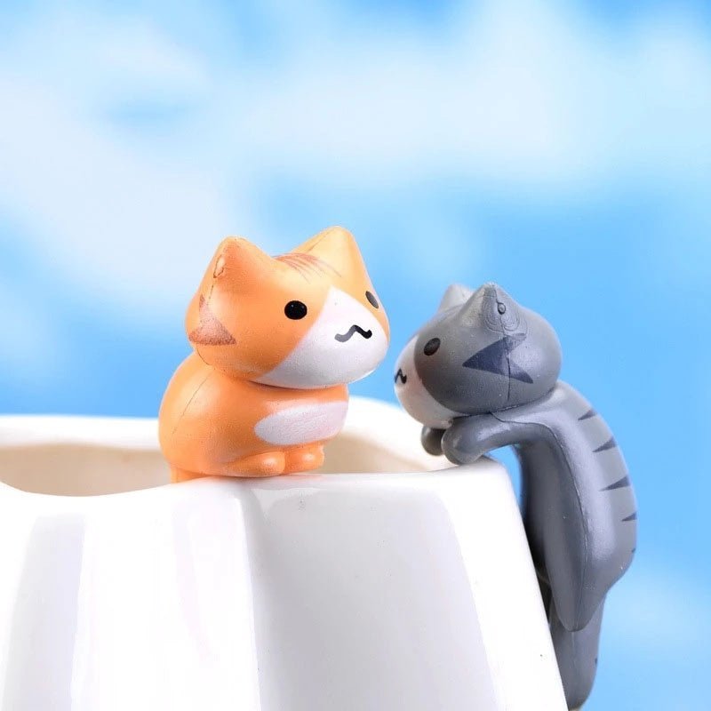 6Pcs/Set Cartoon Lucky Cat Home Garden Bonsai Decorations Miniatures Gift Lovely Micro Landscape Kitten Miniature Craft - Thrifty Delights
