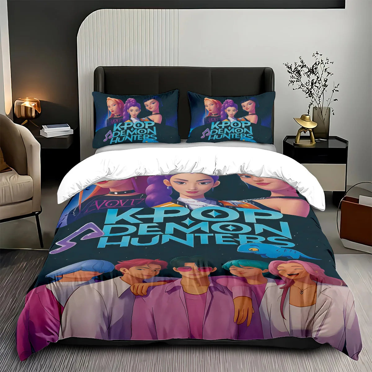 Anime Demon Hunters Zoey Mira Duvet Cover Set – Cute Gift for Girls & Fans