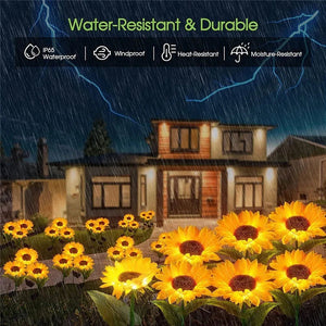Solar Lights Outdoor Garden Decor Sunflower Ligts Waterproof Solar Outdoor Lamp Decorative Lights for Path Garden Patio Backyard - Thrifty Delights