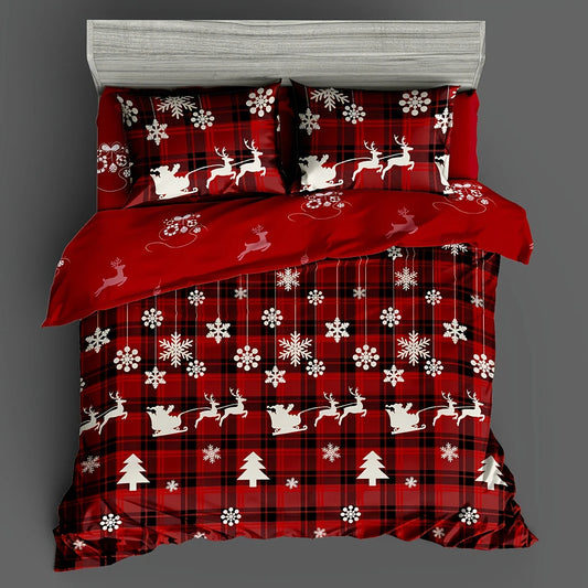 3-Piece Christmas-Themed Duvet Cover Se