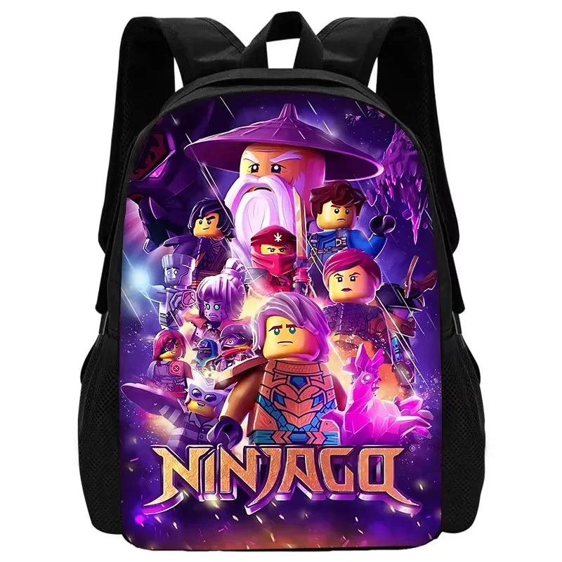 Cartoon Game Child School Backpack with Lunch Bags ,Pencil Bags ,School N-ninjagos Bags for Boys Girls Best Gift
