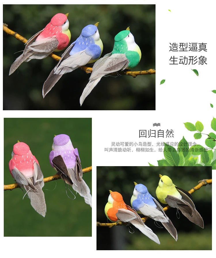 6pcs Cute Artificial Birds Fake Foam Animal Simulation Feather Birds Models Tit DIY Craft Home Garden Ornament Decoration - Thrifty Delights