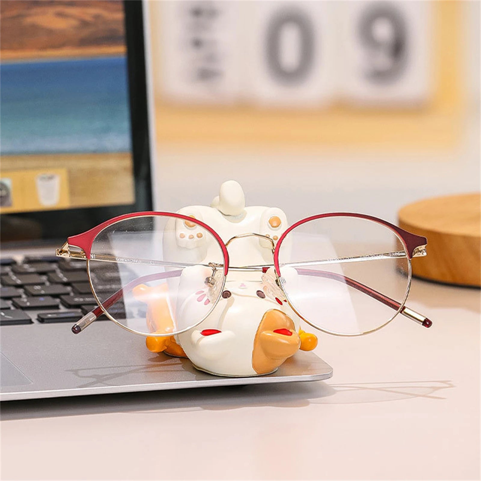 Kawaii Cartoon Cat Phone Stand & Glasses Holder Desk Organizer