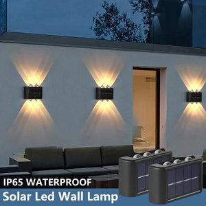 Solar Wall Lamp Outdoor Waterproof Solar Powered Light UP and Down Illuminate Home Garden Yard Decoration Outside Sunlights - Thrifty Delights