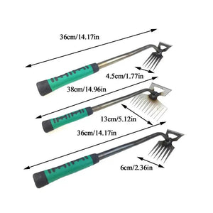 2 In 1 Garden Rake Manual Weed Grass Rooting Tool Puller Shovel 5/6/11 Tooth Weeding Removal Hand Gardening Loose Soil Tool - Thrifty Delights