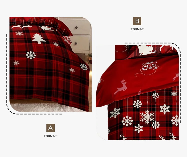 3-Piece Christmas-Themed Duvet Cover Se