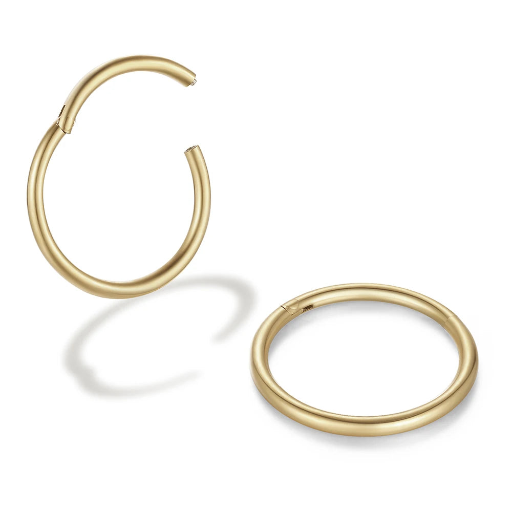 Seamless 316L Stainless Steel Gold Hoop Piercing Jewelry (2-6PCS)