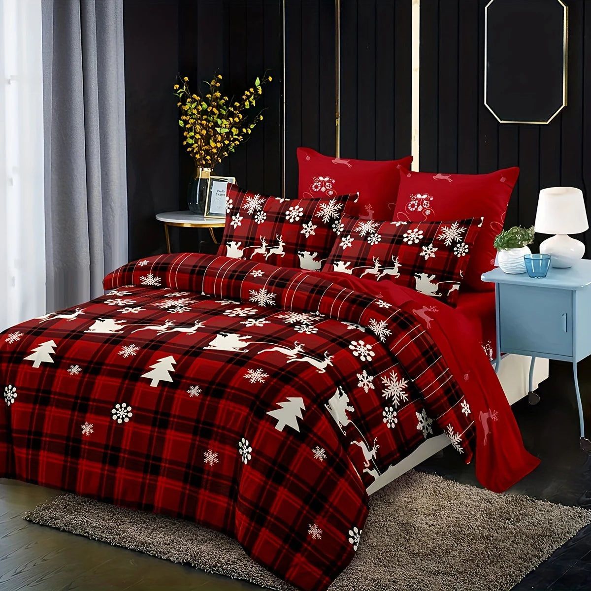 3-Piece Christmas-Themed Duvet Cover Se